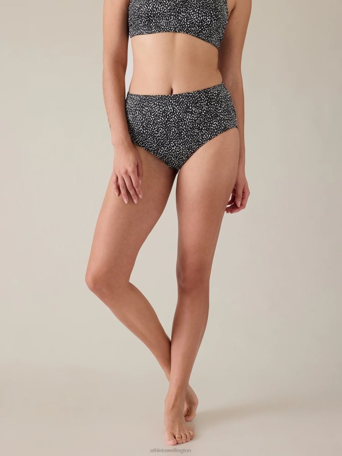 Athleta Women Black Animal Print High Waist Swim Bottom TZB4L0817