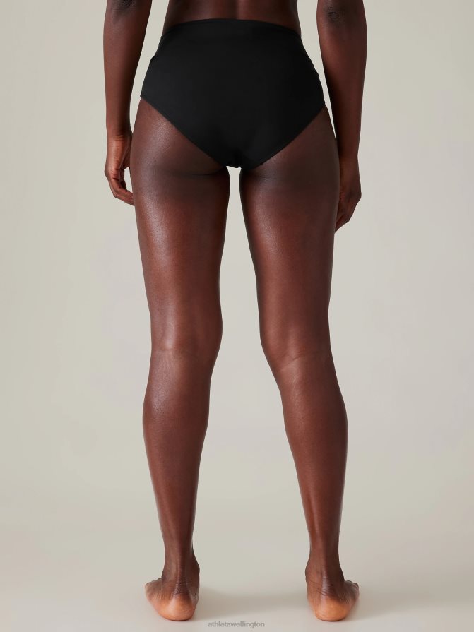 Athleta Women Black High Waist Crossover Bikini Bottom TZB4L0864