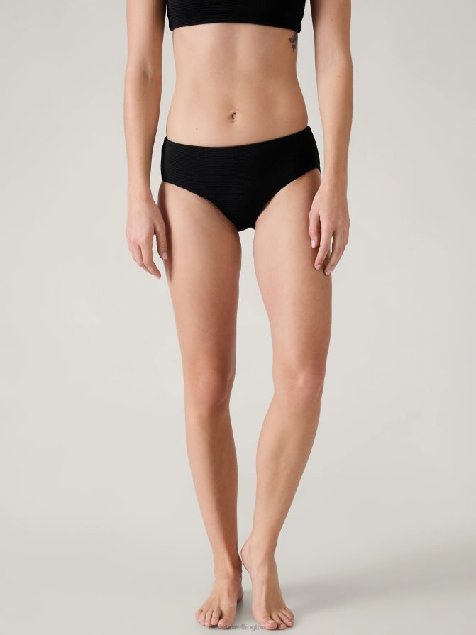 Athleta Women Black Pique Clean Full Swim Bottom TZB4L0917