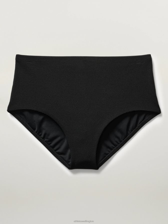 Athleta Women Black Pique High Waist Swim Bottom TZB4L0886