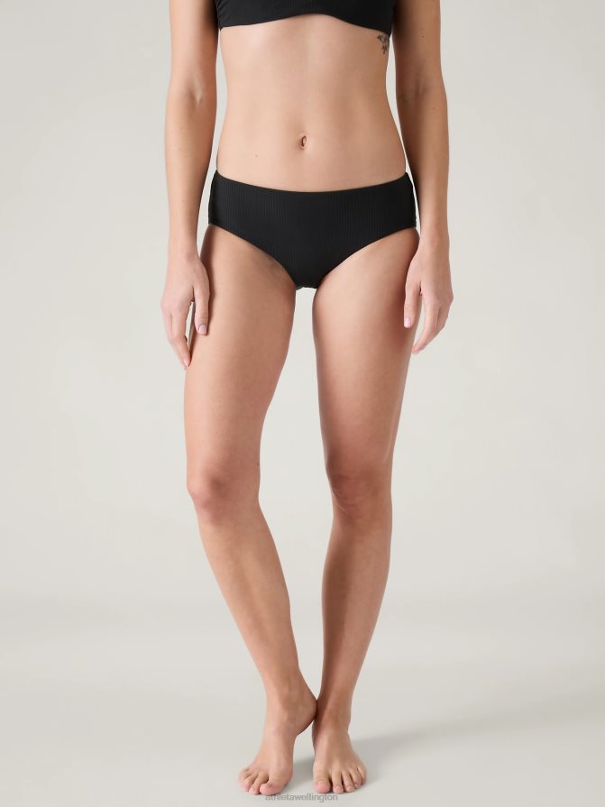 Athleta Women Black Rib Clean Full Swim Bottom TZB4L0882