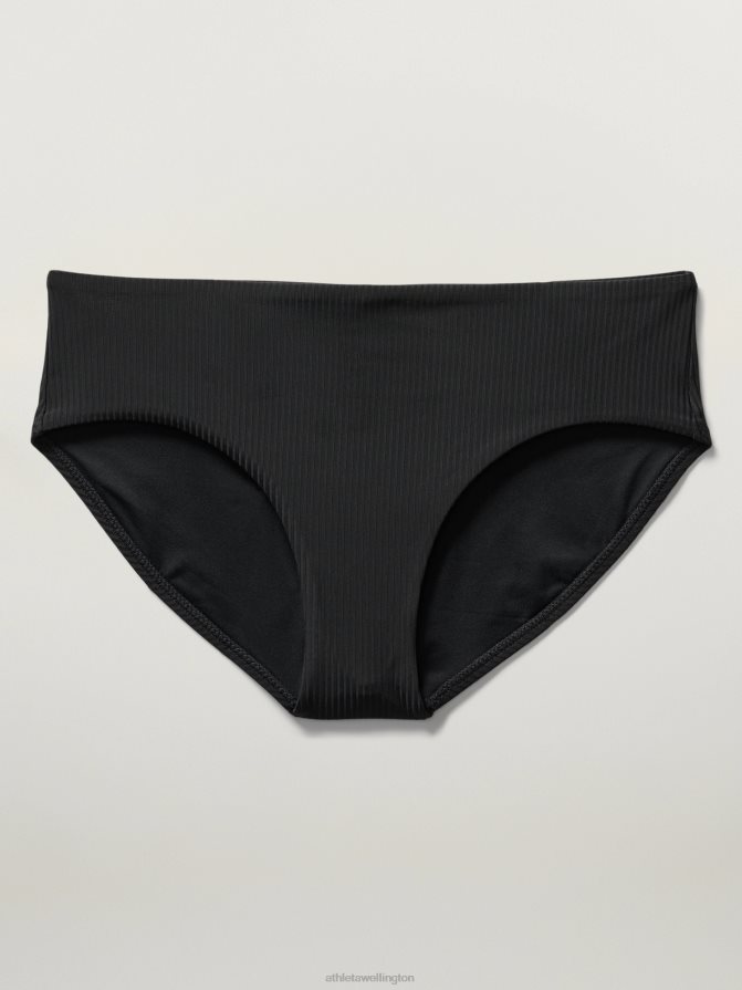 Athleta Women Black Rib Clean Full Swim Bottom TZB4L0882