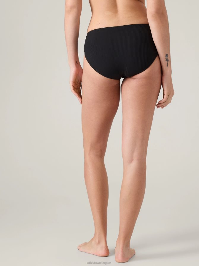 Athleta Women Black Rib Clean Full Swim Bottom TZB4L0882