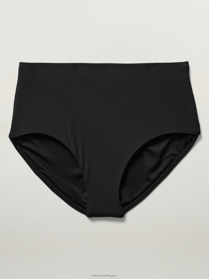 Athleta Women Black Rib High Waist Swim Bottom TZB4L0835