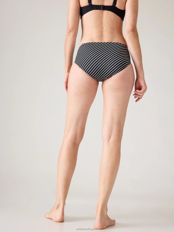 Athleta Women Black Stripe Clean Full Swim Bottom TZB4L0921