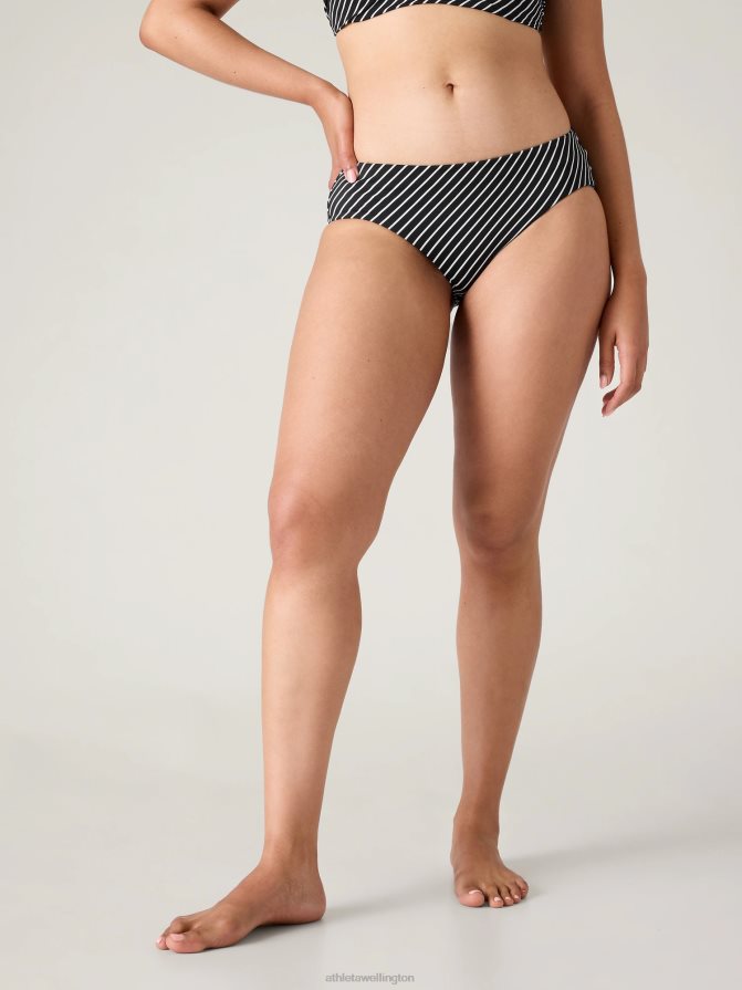 Athleta Women Black Stripe Clean Full Swim Bottom TZB4L0921