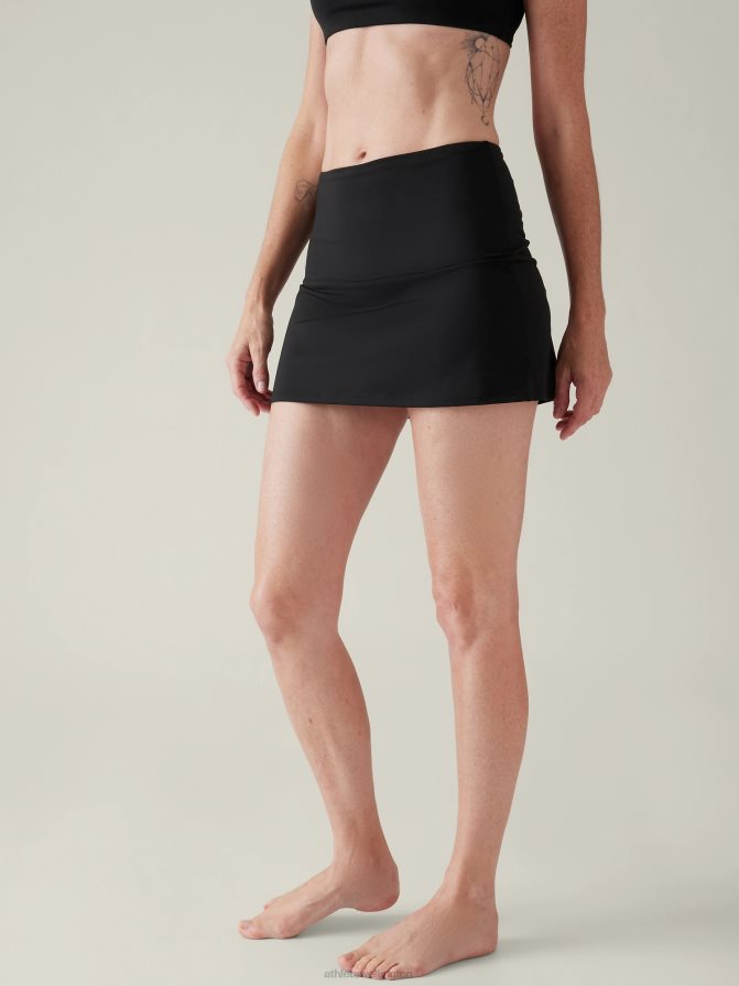 Athleta Women Black Tidal Swim Skirt TZB4L0923