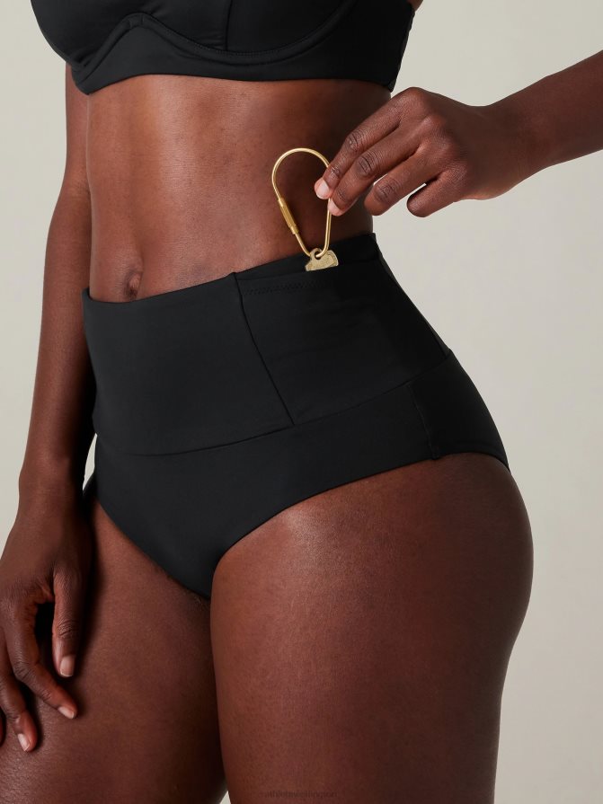 Athleta Women Black Ultra High Waist Pocket Swim Bottom TZB4L0843