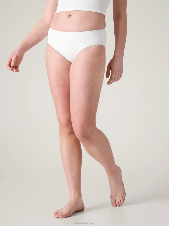 Athleta Women Bright White Pique Clean Full Swim Bottom TZB4L0862