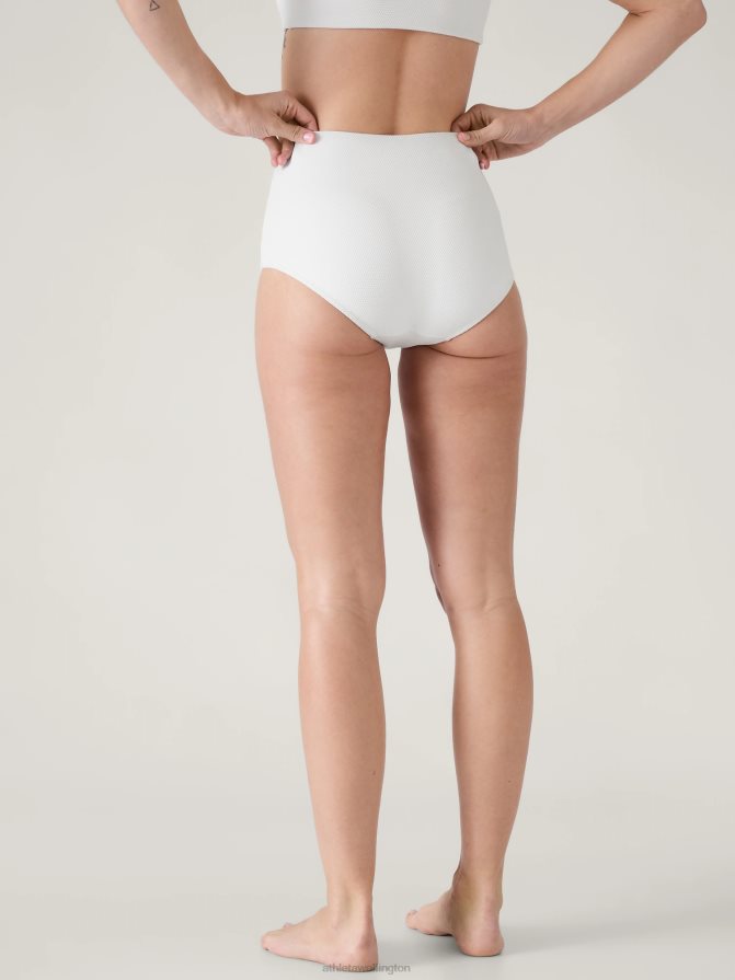 Athleta Women Bright White Pique High Waist Swim Bottom TZB4L0791