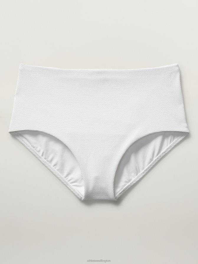 Athleta Women Bright White Pique High Waist Swim Bottom TZB4L0791