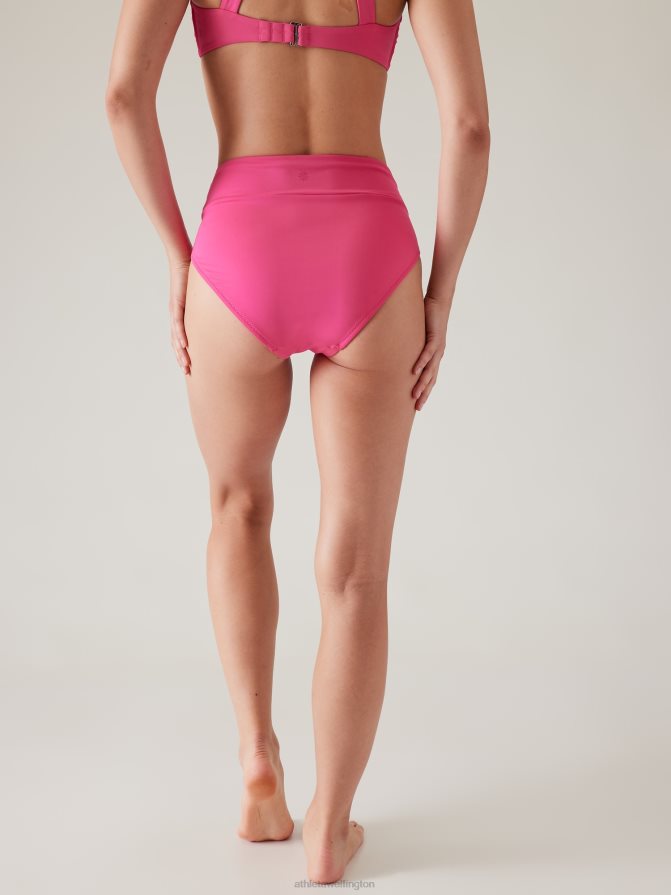 Athleta Women Tulip Pink High Waist Crossover Bikini Bottom TZB4L0811