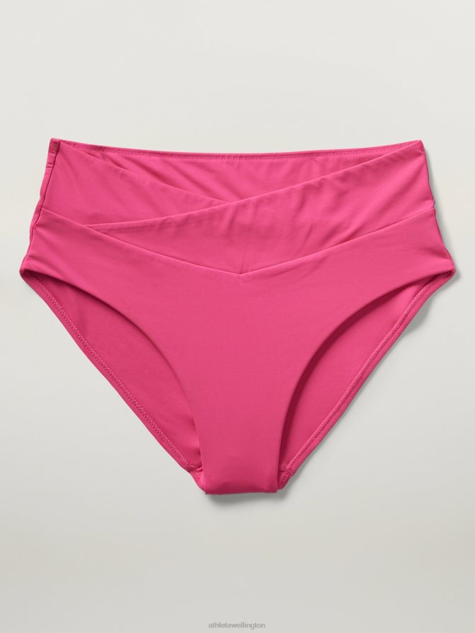 Athleta Women Tulip Pink High Waist Crossover Bikini Bottom TZB4L0811