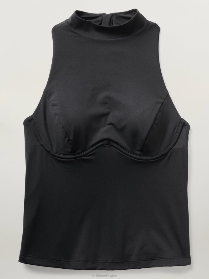 Athleta Women Black Maldives Sport Zip Tankini TZB4L0939