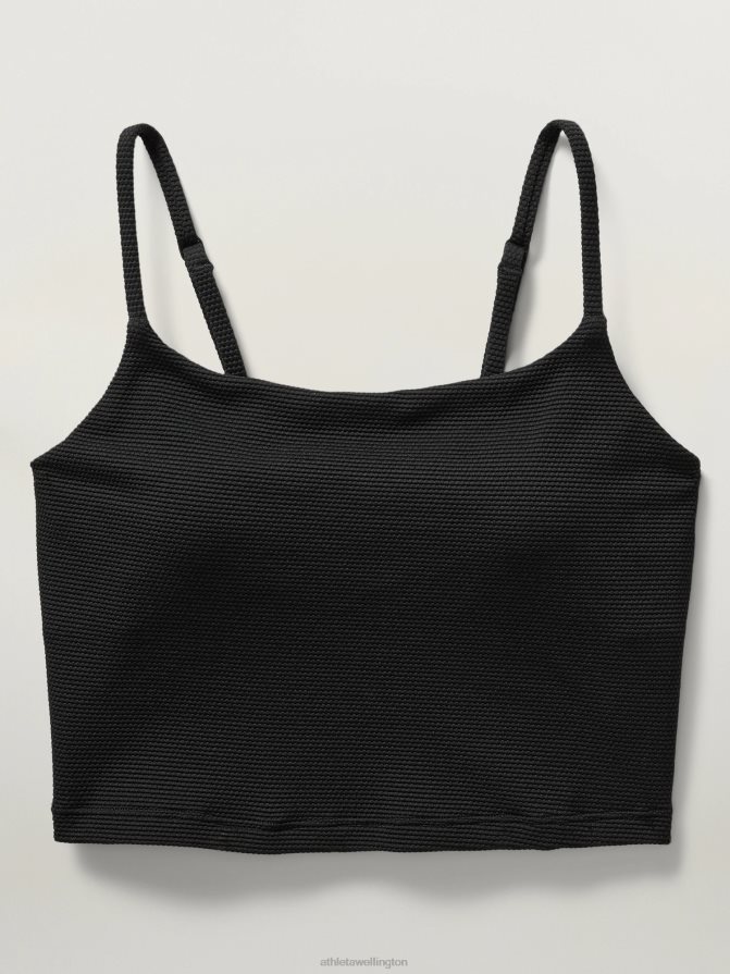 Athleta Women Black Pique Scoop Crop Tankini A-C TZB4L0926