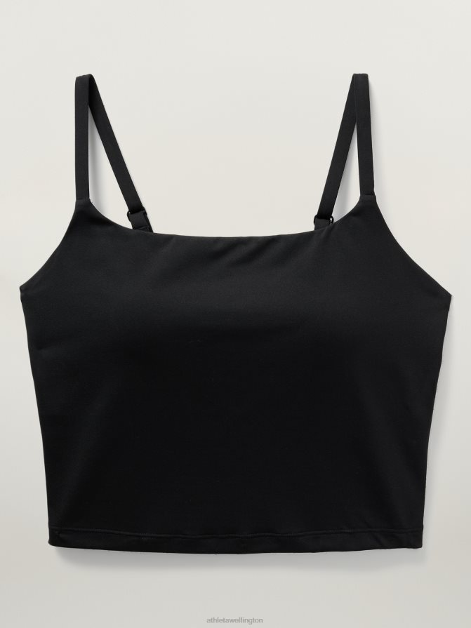 Athleta Women Black Scoop Crop Tankini D-DD TZB4L0916