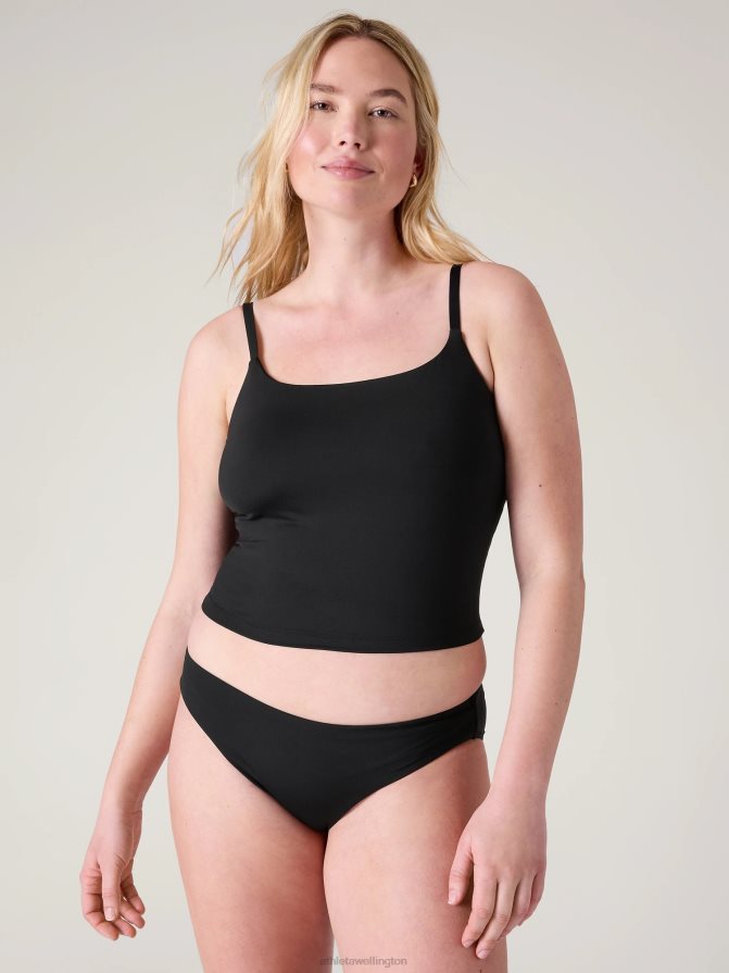 Athleta Women Black Scoop Crop Tankini D-DD TZB4L0916