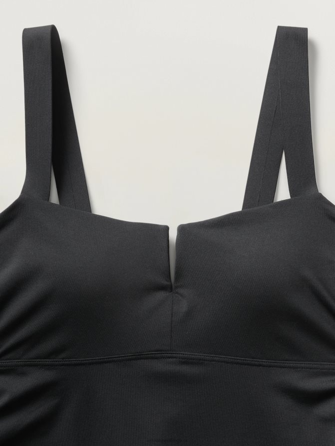 Athleta Women Black Square Neck V Bra Cup Tankini TZB4L0804