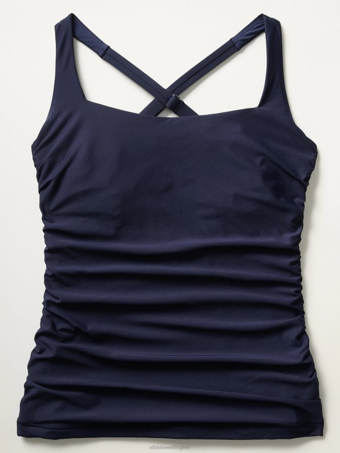 Athleta Women Dress Blue Square Neck Bra Cup Tankini TZB4L0839